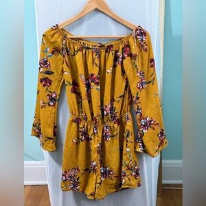Mustard Floral Romper